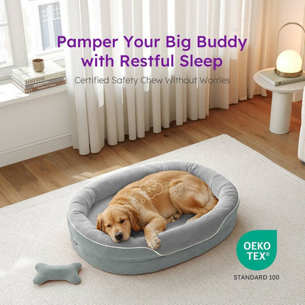 Orthopedic Dog Mattress Memory Foam Pet Bed with Removable Washable Cover