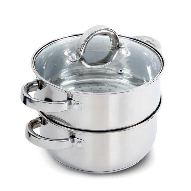 Hali Stainless Steel Stovetop Steamer Set with Lid Durable Kitchen Cooker