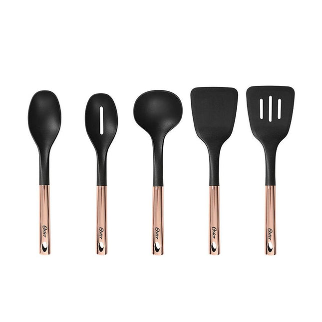 Kitchen Bliss 5 Piece Kitchen Tools Set Rose Gold Handle Cooking Utensils