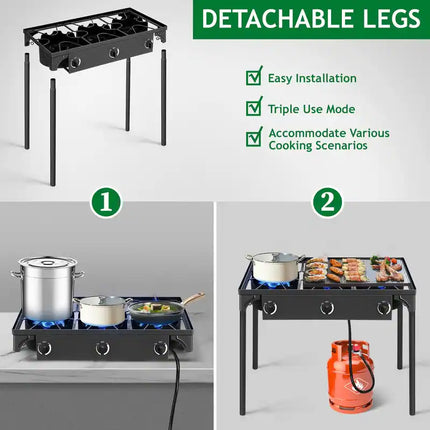Outdoor Camping Propane Burner Stove High Pressure Gas Cooking System