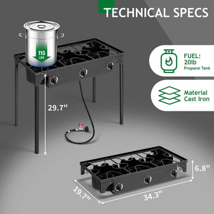 Outdoor Camping Propane Burner Stove High Pressure Gas Cooking System