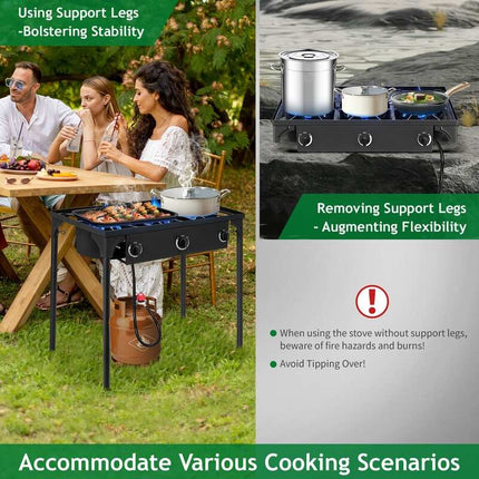 Outdoor Camping Propane Burner Stove High Pressure Gas Cooking System