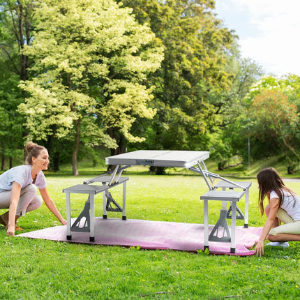 Outdoor Folding Camping Table and Chair Set Family Picnic Portable Kit
