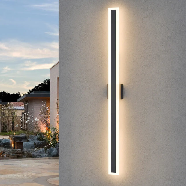 Outdoor Linear LED Wall Sconce – Set of 2 or 1, Modern Light Fixture