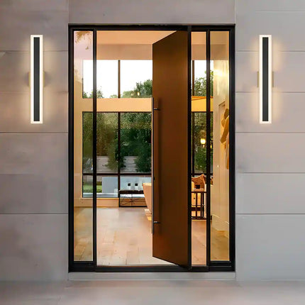 Outdoor Linear LED Wall Sconce – Set of 2 or 1, Modern Light Fixture