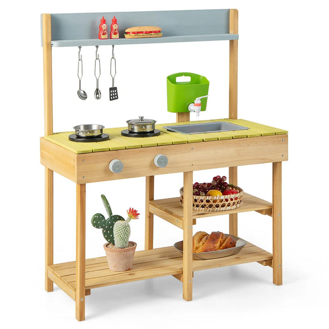 Mud Kitchen Play Set for Outdoors – Removable Water Box Included