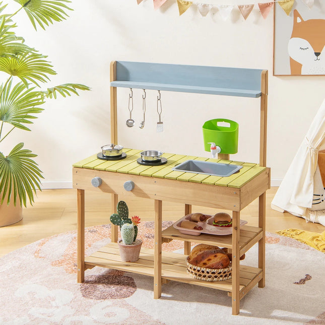 Mud Kitchen Play Set for Outdoors – Removable Water Box Included