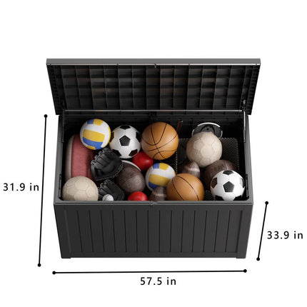 Outdoor Patio Storage Deck Box – Resin Lockable Garden Storage