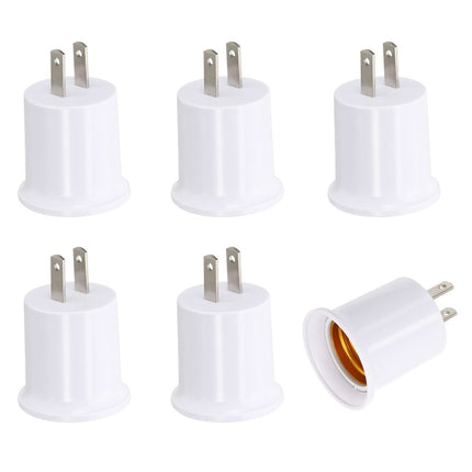 Outlet to Lamp Socket Adapter, AC US Plug to Screw-in Light Bulb, White