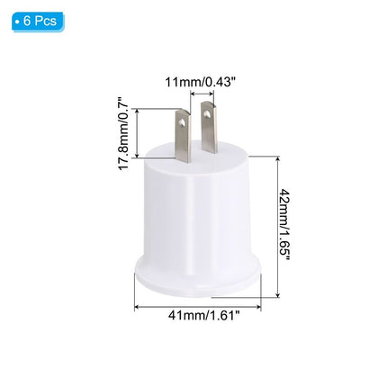 Outlet to Lamp Socket Adapter, AC US Plug to Screw-in Light Bulb, White