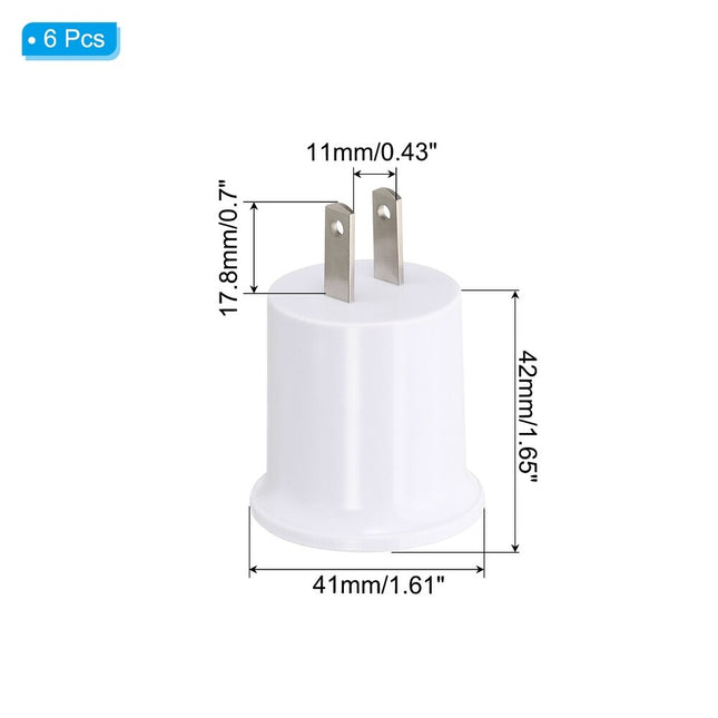 Outlet to Lamp Socket Adapter, AC US Plug to Screw-in Light Bulb, White