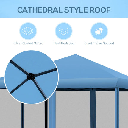 10' x 10' Heavy Duty Pop Up Canopy with Mesh Sidewall Netting Easy Setup