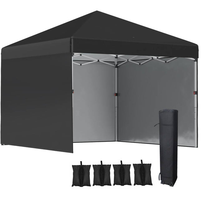 10x10 Pop Up Canopy Tent with 3 Sidewalls Carry Bag and Weight Bags