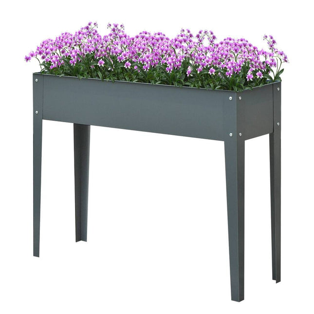 Long Raised Garden Bed Outdoor Planter Box for Vegetables and Flowers
