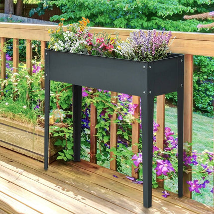 Long Raised Garden Bed Outdoor Planter Box for Vegetables and Flowers
