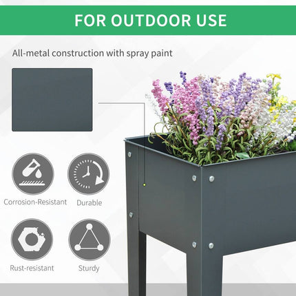 Long Raised Garden Bed Outdoor Planter Box for Vegetables and Flowers