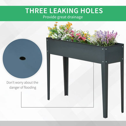 Long Raised Garden Bed Outdoor Planter Box for Vegetables and Flowers