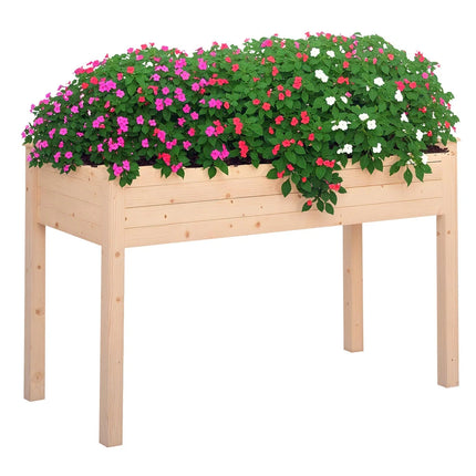 48x22x30 Wooden Raised Garden Bed Planter Box for Outdoor Gardening