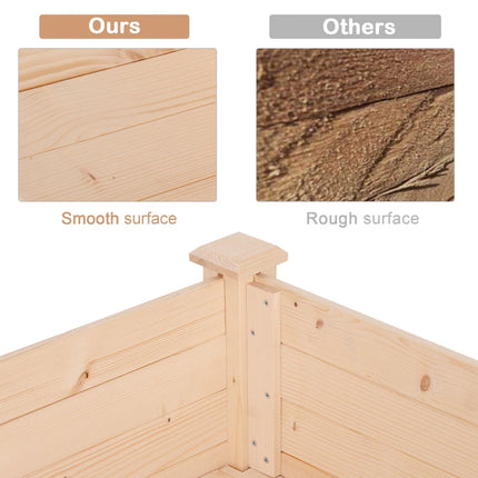 48x22x30 Wooden Raised Garden Bed Planter Box for Outdoor Gardening