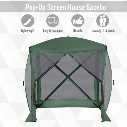 7x7 Pop Up Camping Canopy Tent with Mesh Screen Ventilation and Carry Bag