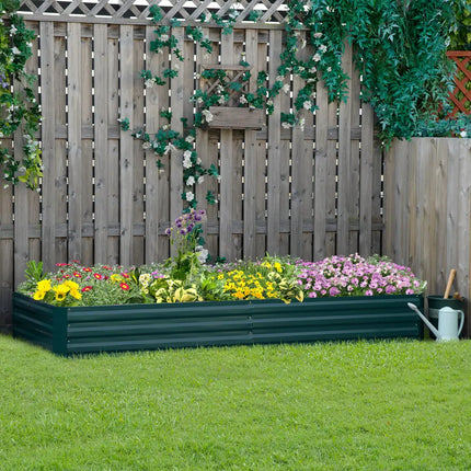 Metal Raised Garden Bed 95x36x12 Galvanized Planter Box Easy Assembly
