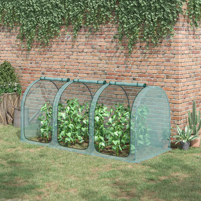9'x4' Crop Cage Plant Tent – 3 Zippered Doors, Stakes & Storage Bag
