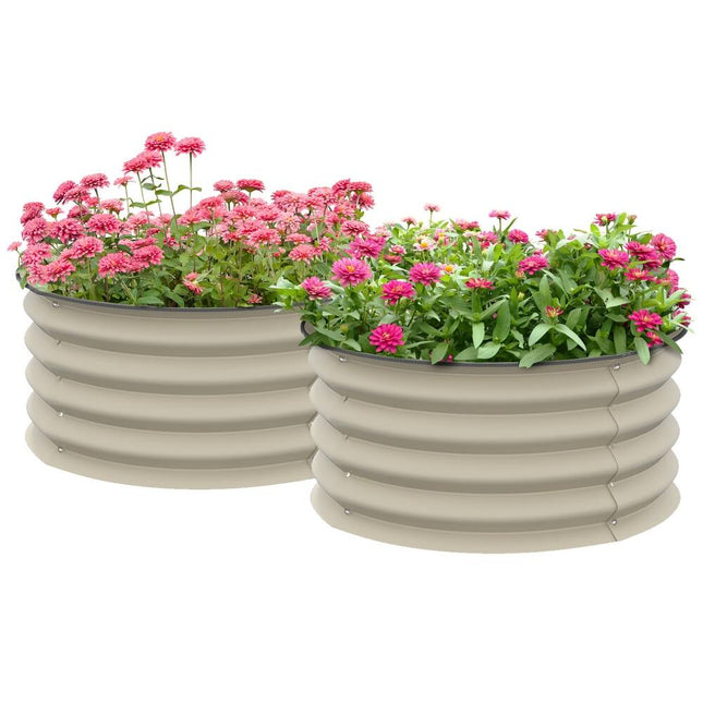 2 Pack Galvanized Raised Garden Beds, Easy Assembly Stock Tank Style Planters