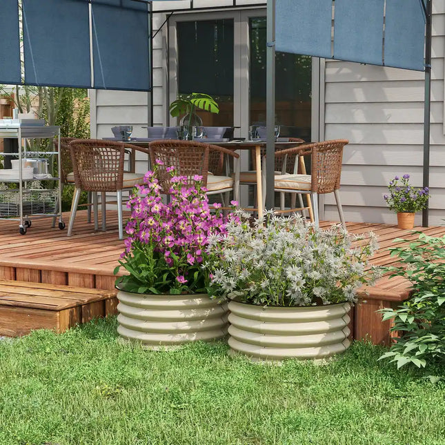 2 Pack Galvanized Raised Garden Beds, Easy Assembly Stock Tank Style Planters