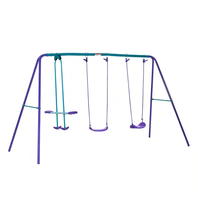Outdoor Swing Set for Backyard – 2-Person & 2 Single Swings Playset