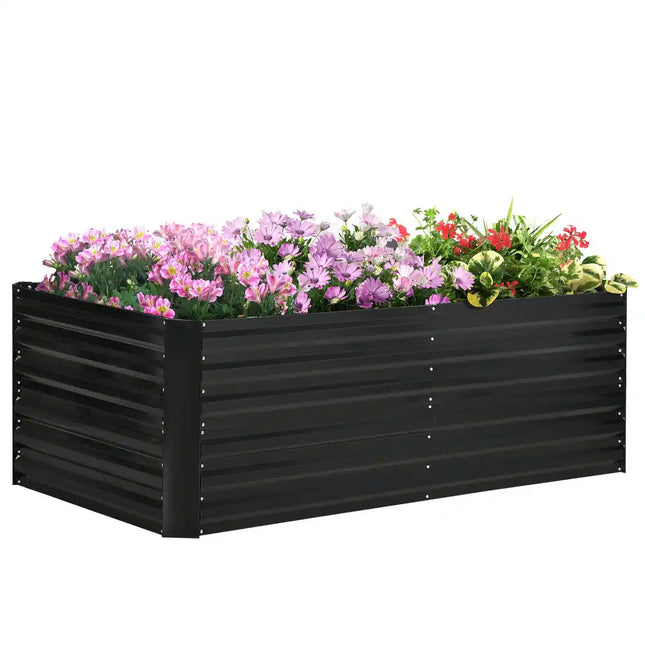 Large Raised Garden Planter 71" x 36" x 23", Galvanized Steel with Reinforced Rods