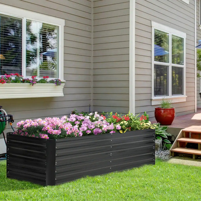 Large Raised Garden Planter 71" x 36" x 23", Galvanized Steel with Reinforced Rods