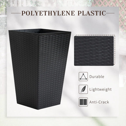 3-Piece Tall Planter Set – Flower Pots for Patio, Entryway & Indoor Use