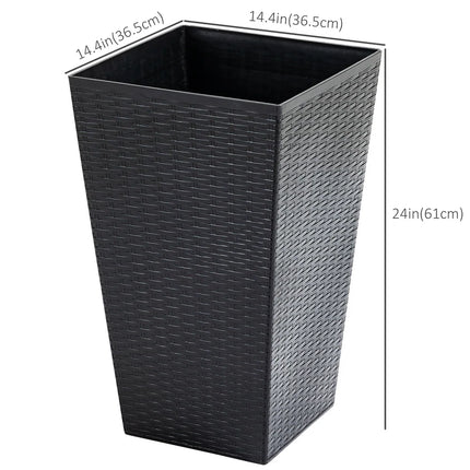 3-Piece Tall Planter Set – Flower Pots for Patio, Entryway & Indoor Use