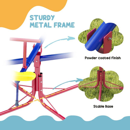 Teeter Totter Outdoor Seesaw – 4 Seats, Backyard Playground Toy for Ages 3-8