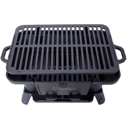 Portable Oval Cast Iron Charcoal Grill Tabletop Hibachi Camping Stove 19.6"