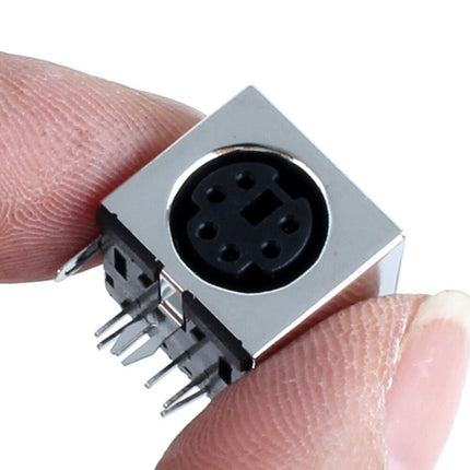 1 PCS PS/2 6-Pin Mini DIN Female Connector for PCB, Black