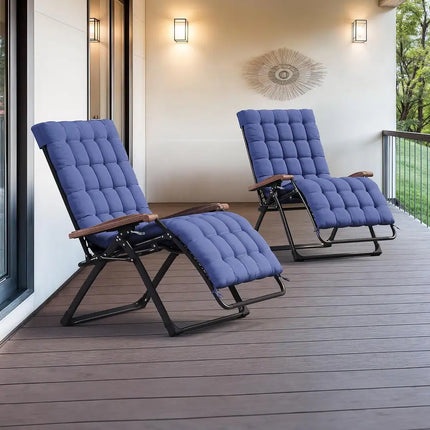 Extra Wide Zero Gravity Reclining Chaise Lounge Folding Patio Chair for Outdoor Use
