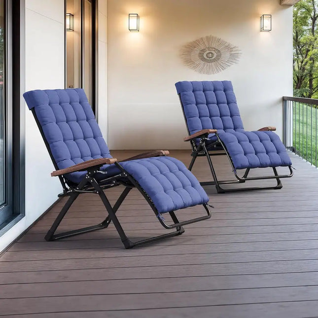 Extra Wide Zero Gravity Reclining Chaise Lounge Folding Patio Chair for Outdoor Use