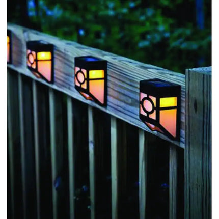 4 Pack Solar Powered Fence Lights Outdoor Garden Yard Landscape Lighting