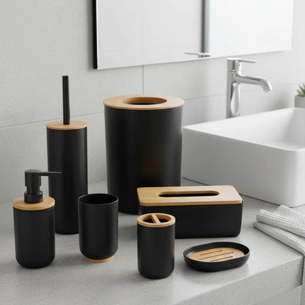 Padang Bamboo Bathroom Accessories Set 4 Piece Eco-Friendly Bath Set