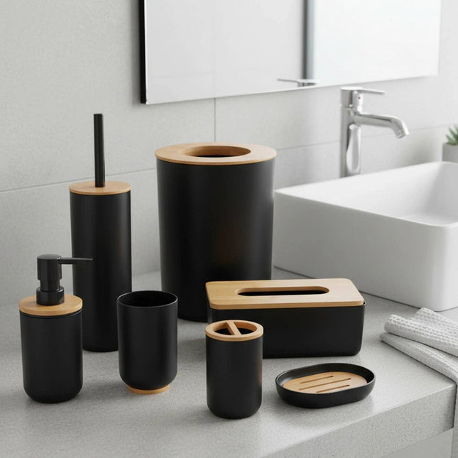 Padang Bamboo Bathroom Accessories Set 4 Piece Eco-Friendly Bath Set