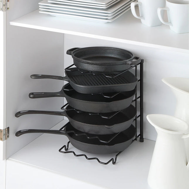 Pan and Pot Organizer Rack – Holder for Lids and Cookware