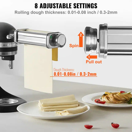 KitchenAid Pasta Attachment – Stainless Steel Roller & Cutter Set