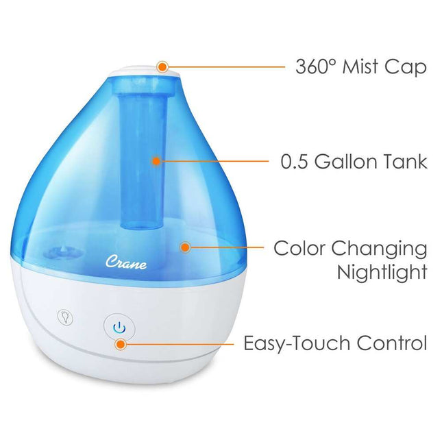 Personal Ultrasonic Cool Mist Humidifier for Bedroom, Office & Travel