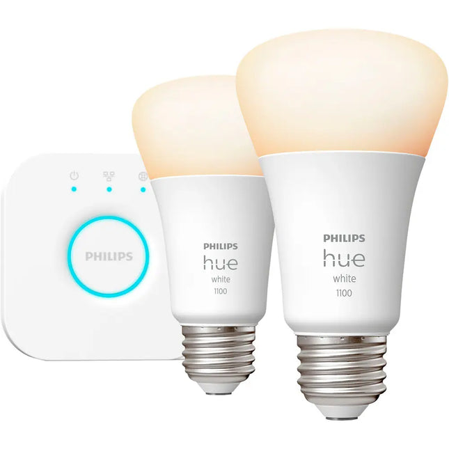 Hue White A19 Bluetooth 75W Smart LED Starter Kit, Soft White Bulbs