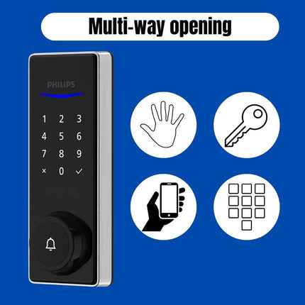 Smart Biometric Deadbolt Lock with Palm Scan, Matte Black