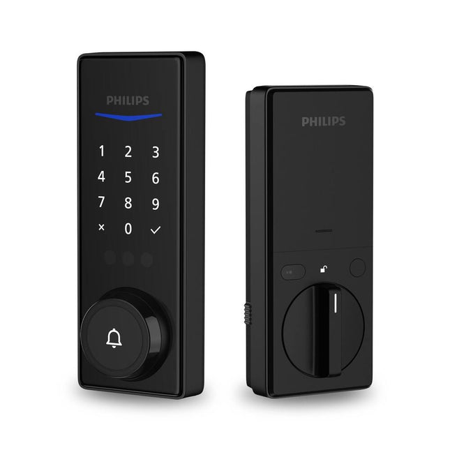 Smart Biometric Deadbolt Lock with Palm Scan, Matte Black