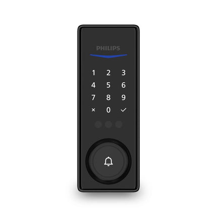 Smart Biometric Deadbolt Lock with Palm Scan, Matte Black