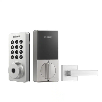Smart Wi-Fi Keypad Door Lock & Lever Set, Satin Nickel Finish