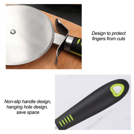 Pizza Cutter Wheel Slicer – 4" Stainless Steel Blade with Non-Slip Handle